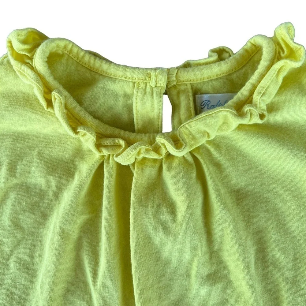 Ralph Lauren Double Ruffle Sleeveless Dress Toddler Size 18 Months Bright Yellow
